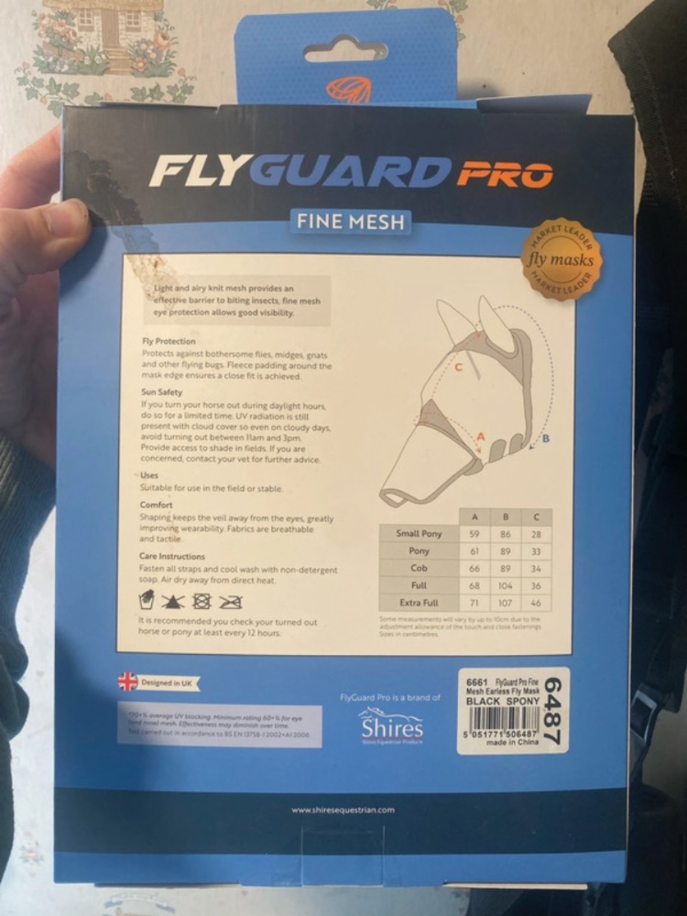 NEW in box Shires Fly Guard Pro Fine Mesh horse fly mask, black and silver - Picture 5 of 5